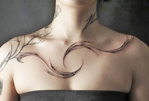 56 magnifiques tatouages ​​​​de la clavicule pour les femmes