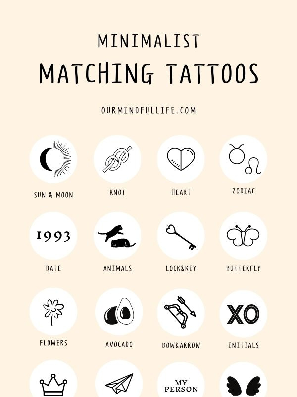 38 unvergessliche minimalistische passende Tattoos für Ihre Person