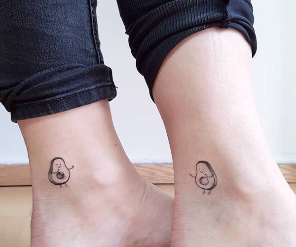 "Better half" avocado tattoos by @terez_ink - Meaningful tattoos for sisters